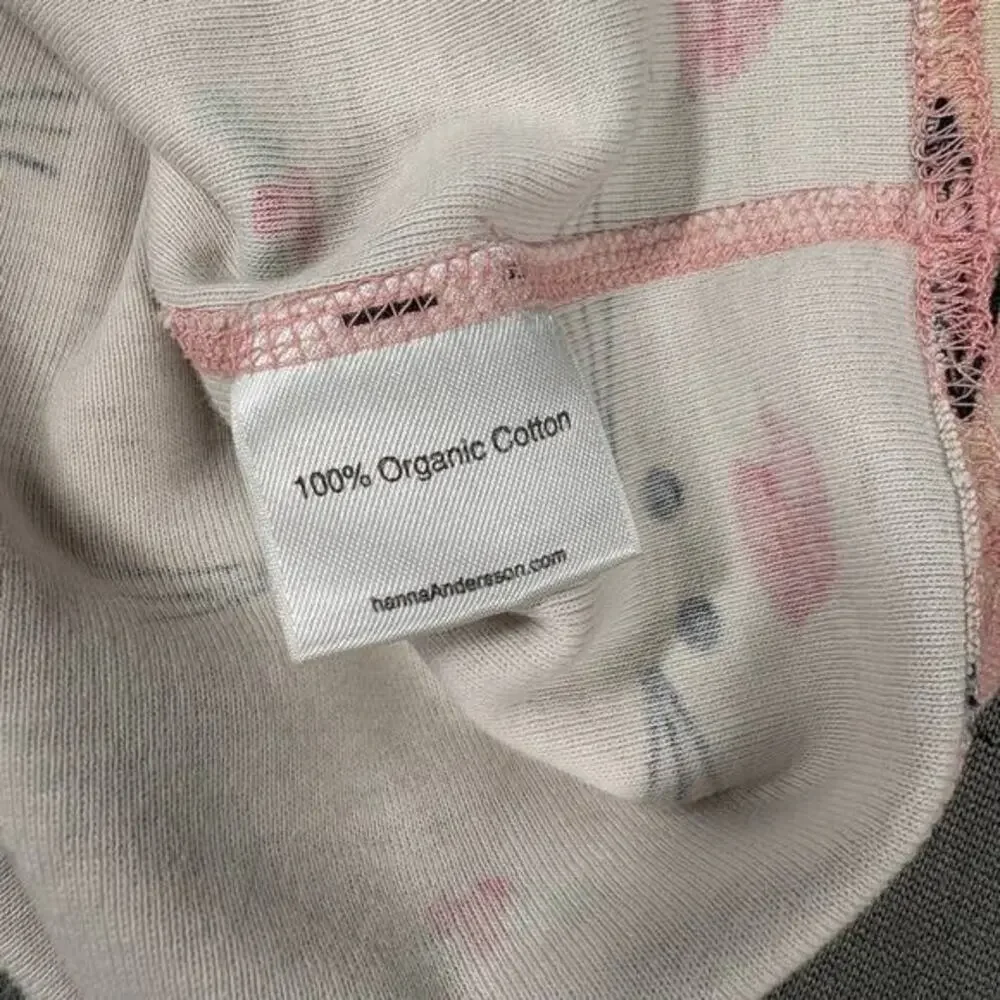 Hanna Andersson Pajama Top Kids 5 Pink Red Good Holiday Cat Organic Cotton
